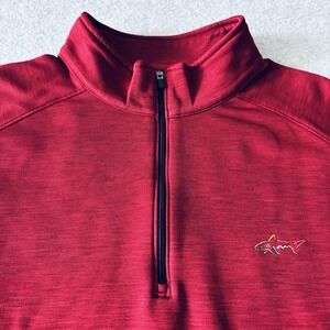 Greg Norman Play Dry Sweater Mens X-Large Red Maroon Quarter Zip Pullover Golf